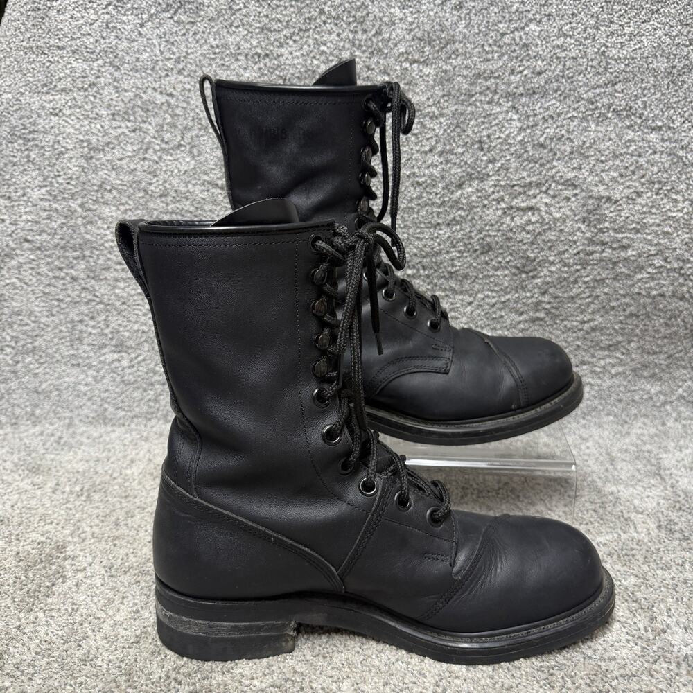 Men's 10 R M Biltrite ANSI Z41-1991-75 Black Leather Combat Boots Steel Toe 1996